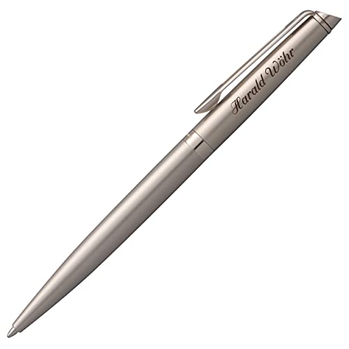 Waterman Kugelschreiber Hemisphere Essential Stainless Steel 2146574 mit Laser-Gravur, 1 Stück (1er Pack) von Waterman