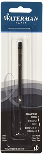 Waterman Kugelschreibermine, feine Spitze, schwarze Tinte (734254) Fein Fein Schwarz von Waterman