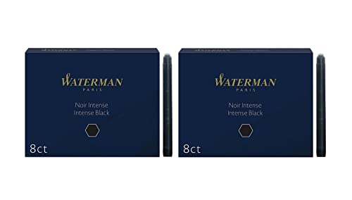 Waterman Tintenpatronen, lang, schwarz, 2 Packungen mit 8 Stück von Waterman