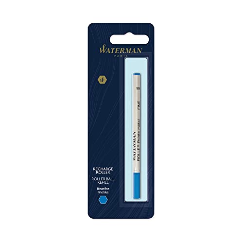Waterman Tintenrollermine für Tintenroller, feine Spitze, blaue Tinte (540961) von Waterman