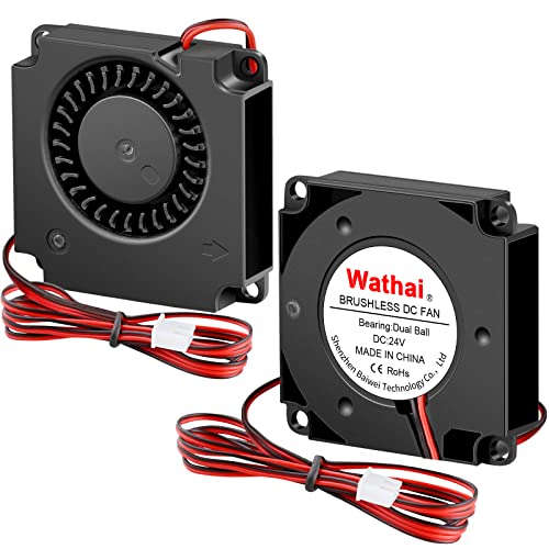 Wathai 40 mm x 10 mm DC 24 V Gebläse Lüfter Extruder Hot End Turbo Duall Ball High Speed 4010 Radial Lüfter für Ender 3 3D Drucker Kühlung 2 Stück von Wathai
