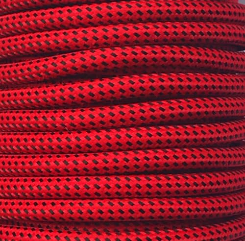 15 m langes Textilkabel, rot/schwarz von WatioWave