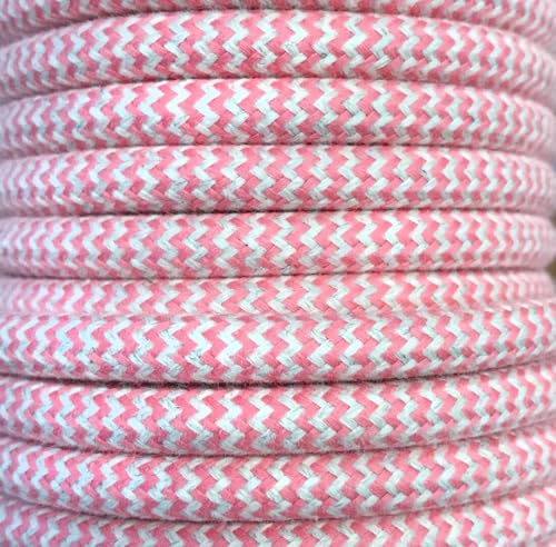 25 m Zig-Zag-Textilkabel, Rosa von WatioWave