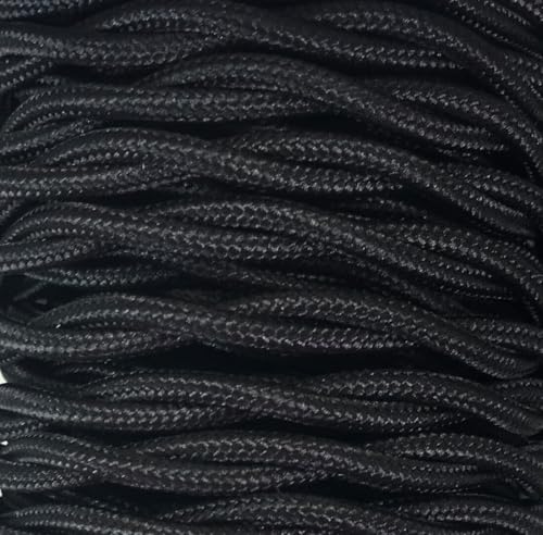 5 m geflochtenes Textilkabel, Schwarz von WatioWave