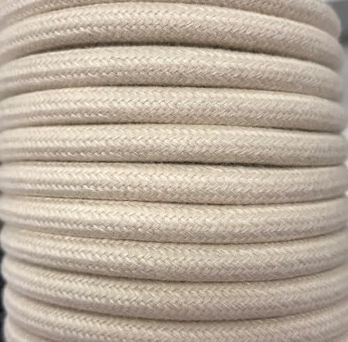 5 m langes Textilkabel, Beige, glatt von WatioWave