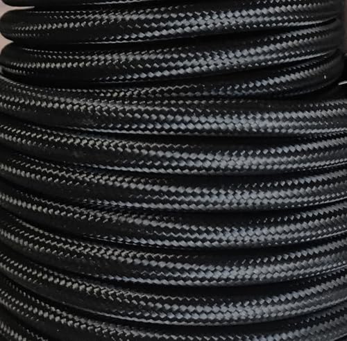 5 m langes Textilkabel, glatt, Schwarz glänzend von WatioWave