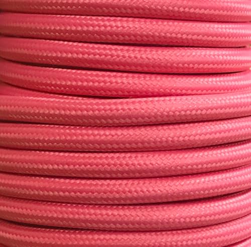 Glattes Textilkabel 5 m in der Farbe Rosa matt, ideal für Dekorationen, Beleuchtung und Bastelprojekte. von WatioWave