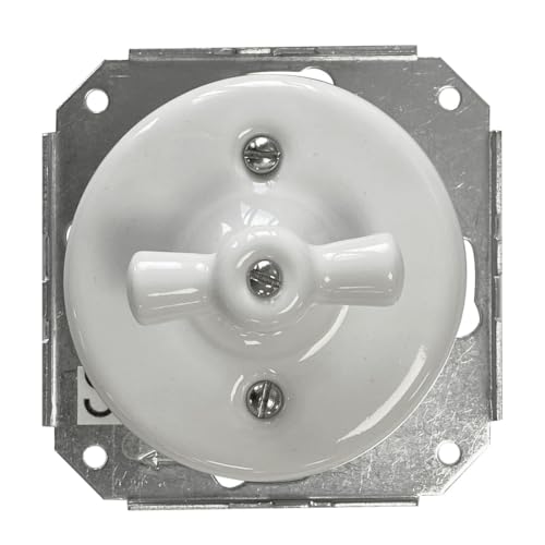 Einbauschalter mit Schleife aus weißem Porzellan von WatioWave