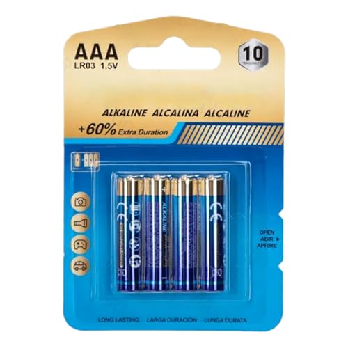 LR03 (AAA) 1,5 V Alkaline-Batterie, 4 Stück, perfekt für Controller, Spielzeug und Taschenlampen. Bietet zuverlässige und langlebige Energie für Ihre täglichen Geräte. von WatioWave