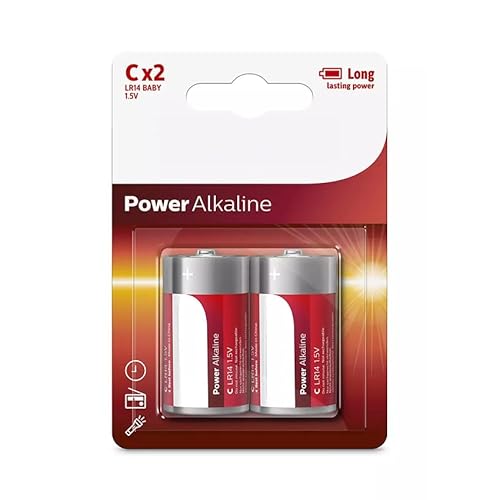 Philips Alkaline C Batterien LR14P2B/10, 2er-Pack, 1,5 V. Ideal für optimale Leistung bei Geräten, die C-Batterie benötigen. Philips Alkaline C Batterien LR14P2B/10, 2er-Pack, 1,5 V. Ideal für optimale Leistung bei Geräten, die C-Batterie benötigen. von WatioWave