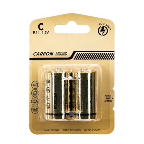 R14 1,5 V Kohlenstoff-Zink-Batterien, perfekt für Geräte zu Hause, 2 Stück für kontinuierliche Stromversorgung, ideal für Taschenlampen und Fernbedienungen. R14 1,5 V Kohlenstoff-Zink-Batterien, perfekt für Geräte zu Hause, 2 Stück für kontinuierliche Stromversorgung, ideal für Taschenlampen und Fernbedienungen. von WatioWave