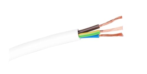 Rundes Schlauchkabel, 3 x 2,5, Weiß von WatioWave