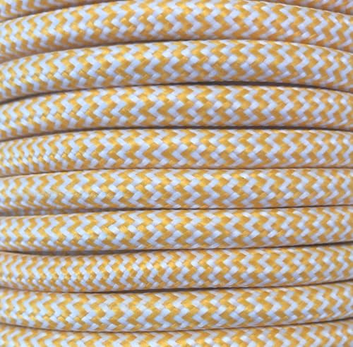ZIGZAG Textilkabel, Gelb, matt, Weiß von WatioWave