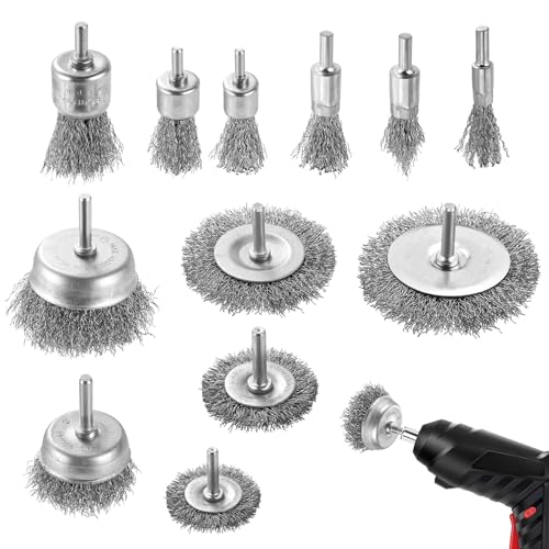 Drahtbürste Bohrmaschine 12-teiliges Set, 6 mm Drahtbürste Akkuschrauber, 1/4 Zoll Schaft zum Polieren und Schleifen Drahtbürste Bohrmaschine 12-teiliges Set, 6 mm Drahtbürste Akkuschrauber, 1/4 Zoll Schaft zum Polieren und Schleifen von Watproofit