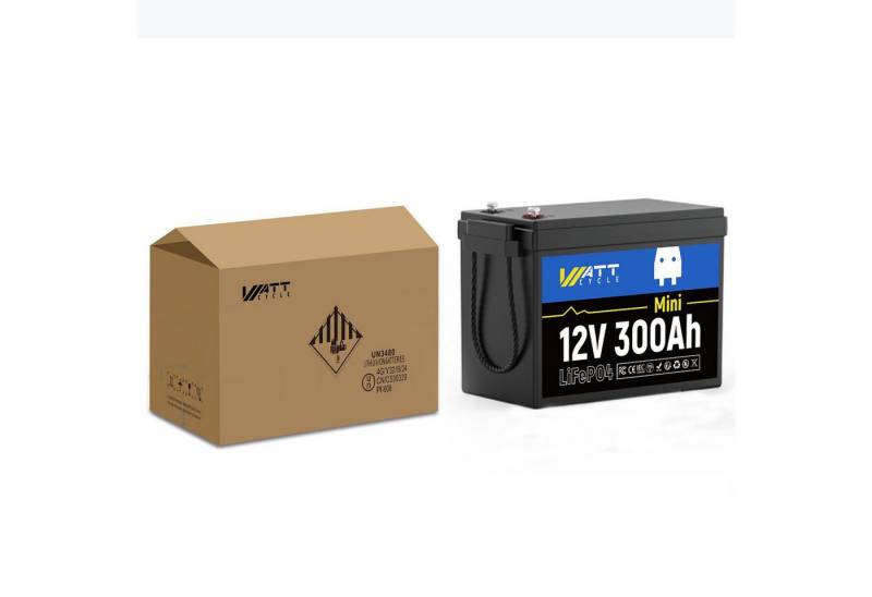 WattCycle WattCycle 12 V 280 Ah Mini LiFePO4-Batterie 5000–15000 Zyklen,max 4S4P Powerstation, Geeignet für Automobile, Gartenarbeit,Schifffahrt,Trolling, Wohnmobile von WattCycle
