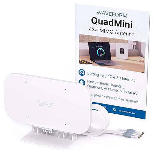 Waveform QuadMini: 4x4 MIMO Externe Antenne | Omnidirektionale Antenne für 4G/5G Router & Gateways | für T-Mobile Home Internet, Verizon, AT&T | Häuser und Wohnmobile | Nur Antenne Waveform QuadMini: 4x4 MIMO Externe Antenne | Omnidirektionale Antenne für 4G/5G Router & Gateways | für T-Mobile Home Internet, Verizon, AT&T | Häuser und Wohnmobile | Nur Antenne von Waveform
