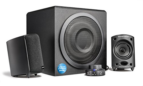 Wavemaster Moody BT 2.1 Lautsprecher System (65 Watt) mit Bluetooth-Streaming Aktiv-Boxen Nutzung für TV/Tablet/Smartphone/PC schwarz (66206) grau von Wavemaster