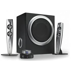 Wavemaster STAX 2.1 Lautsprecher System (46 Watt) Aktiv-Boxen für TV/Tablet/Smartphone/PC schwarz (66201) von Wavemaster