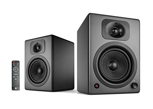 wavemaster TWO NEO stone gray – Regallautsprecher-System (60 Watt) mit Bluetooth-Streaming, digitalen Anschlüssen und IR-Fernbedienung Aktiv-Boxen Nutzung für TV/Tablet/Smartphone, dunkelgrau (66364) von Wavemaster