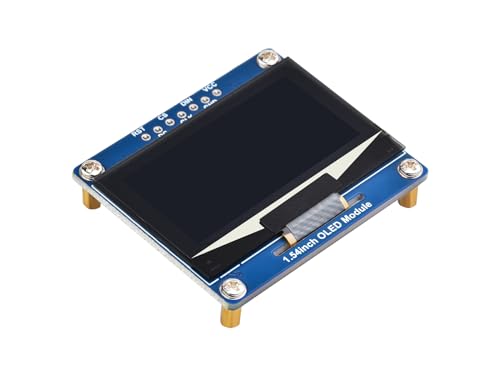 1.54 Zoll OLED Display Modul für Raspberry Pi/Arduino/STM32/ESP32/Jetson Nano etc. 128×64 Auflösung, Weiße Displayfarbe, SPI / I2C Kommunikation, Kompatibel mit 3.3V / 5V MCUs von Waveshare