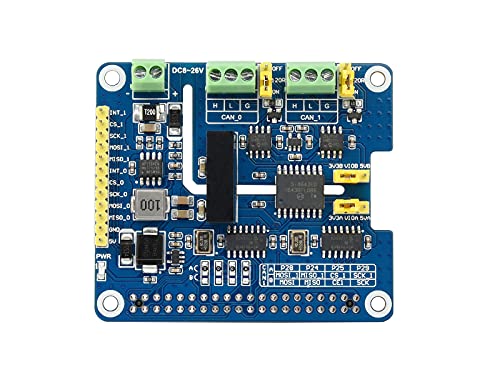 2 Kanal Isolierter CAN Bus FD Expansion HAT für Raspberry Pi, mit MCP2518FD CAN Controller und MCP2562FD CAN Transceiver, Unterstützt Original CAN2.0 und CAN FD Protokolle, Multi Protection Circuits von Waveshare