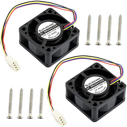 2 Stück Fan-4020-PWM-5V für Jetson Nano Entwickler-Kit und B01 Version, spezieller DC 5 V Kühlventilator, bürstenloser Lüfter, PWM Geschwindigkeitseinstellung, starke Kühlluft 40 mm × 40 mm × 20 mm von Waveshare