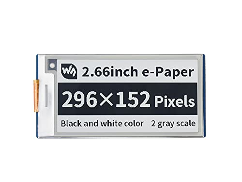 2.66 Zoll E-Paper E-Ink Display für Raspberry Pi Pico 296×152 Zweifarbiges Schwarz/Weiß E-Ink Bildschirm Anzeigemodul 3.3V SPI-Schnittstelle Teilweise Aktualisierung Unterstützen von Waveshare