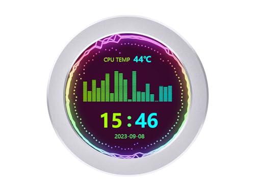 2.8 Zoll Wasserkühler Bildschirm USB Monitor, PC Gehäuse Sekundärbildschirm, 480×480 Pixel IPS Display, Unterstützung Musik Spektrum Analyse Funktion, Visual Dynamic Theme Editor usw. von Waveshare