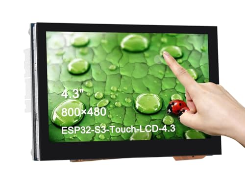 4.3 Zoll Touch Display Basierend auf ESP32-S3 Mikrocontroller Entwicklungsboard mit 2.4GHz WiFi und BLE 5 Unterstützung, 800×480 Auflösung, 5-Punkt Touch, Onboard CAN, RS485, I2C Schnittstelle von Waveshare