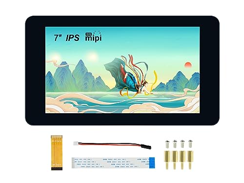 7 Zoll LCD IPS Touchscreen DSI Schnittstelle Bildschirm 800×480 Auflösung Display, bis zu 5-Punkt Kapazitiver Touch, Unterstützt Raspberry Pi 4B/3B+/3A+/3B/2B/B+/A+ von Waveshare