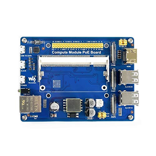 Compute Module IO Board with PoE Feature Composite Breakout Board for Developing with Raspberry Pi CM3 / CM3L / CM3+ / CM3+L with GPIO Header for Sorts of Raspberry Pi HATs von Waveshare