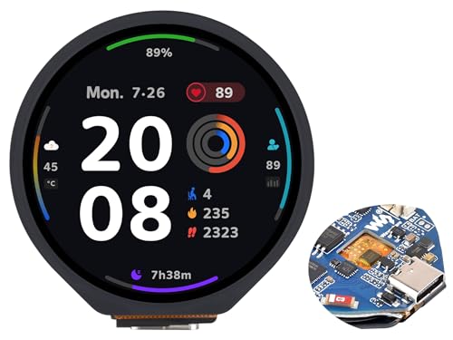 ESP32-S3 MCU-Board mit integriertem 1,3-Zoll-Touch-LCD und 6-Achsen-Sensor usw., 32-Bit LX7 Dual-Core-Prozessor, unterstützt 2,4 GHz Wi-Fi (802.11 b/g/n) und Bluetooth 5 (LE), Typ-C-Anschluss von Waveshare