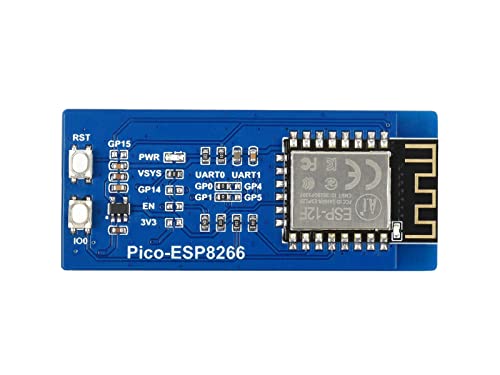 ESP8266 WiFi Modul für Raspberry Pi Pico, WiFi Erweiterungsmodul Basierend auf ESP8266 ESP-12 Mini WiFi-Entwicklungs Board, Gesteuert über UART at-Befehl, Unterstützt TCP/UDP Protokoll von Waveshare
