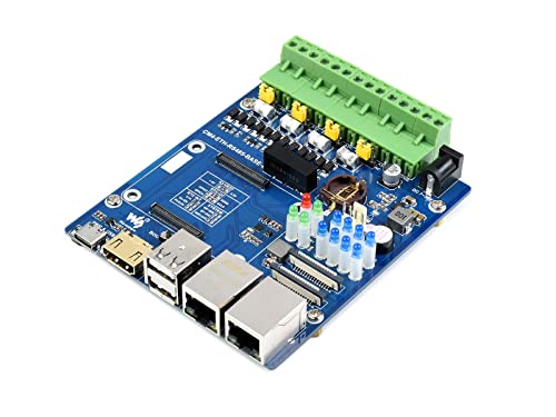 ETH RS485 Base Board für Raspberry Pi Compute Module 4 CM4 Dual ETH Quad RS485 Erweiterungsplatine Onboard Gigabit Ethernet /100M Ethernet/4CH Isolierte RS485/CSI/USB2.0/HDMI/Fan/Micro SD etc. von Waveshare