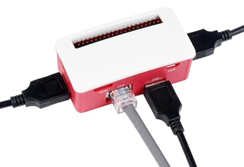 Ethernet/USB-HUB-Box mit ABS-Gehäuse für Raspberry Pi Zero 2W/2WH/Zero W/Zero WH/Zero, mit 1 x RJ45 10/100M Ethernet-Port und 3 x USB 2.0 Ports, kompatibel mit USB 2.0/1.1 von Waveshare