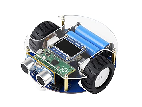 PicoGo Mobile Robot Car Kit für Raspberry Pi Pico - Selbstfahrend, Bluetooth/IR-Fernbedienung, Automatische Linienverfolgung, IR-Hindernisvermeidung, Inklusive Ultraschallsensor, LCD-Modul usw. von Waveshare