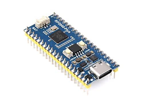 RP2040-Plus-M Mini Development Board with Pre-Soldered Header Based on Raspberry Pi Microcontroller RP2040,Plus ver. High-Performance Pico-Like MCU Board,Onboard 16MB Flash,USB-C Connector von Waveshare