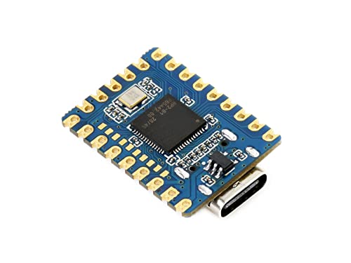 RP2040-Zero Pico-Like MCU Entwicklungs Board Basierend auf Raspberry Pi RP2040 Mikrocontroller Chip, Dual-Core-Arm-Prozessor, Multifunktions GPIO Pins, USB-C Anschluss, Einfache Integration von Waveshare