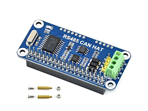 RS485 CAN HAT für Raspberry Pi 4B/3B+/3B/2B/B+/A+/Zero W/Zero WH, Ermöglicht Fernkommunikation über RS485/CAN Funktion, Onboard CAN Controller MCP2515 über SPI Schnittstelle, Transceiver SN65HVD230 von Waveshare