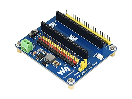 Servotreiber für Raspberry Pi Pico 16 Kanal Servo/PWM 16 Bit, Standard-Servoschnittstelle Unterstützt SG90 usw. Ideal zur Steuerung von Roboterarm oder Hexapod Walker von Waveshare