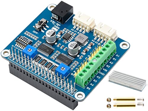 Stepper Motor HAT (B) für Raspberry Pi/Jetson Nano, Onboard 2-CH HR8825 Motortreiberchip, Antrieb von Zwei Schrittmotoren, bis zu 1/32 Mikroschritt, für 3D Drucker, Mechanischer Arm usw. von Waveshare