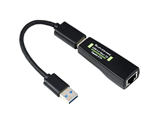 USB 3.2 Gen1 auf Gigabit Ethernet Konverter, RJ45 Gigabit Ethernet 10/100/1000Mbps Netzwerkstandard, Treiberfrei, Plug and Play, unterstützt Win7/8/8.1/10, Linux, Android usw. von Waveshare