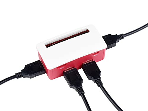 USB HUB Box Kit für Raspberry Pi Zero/Zero W/Zero WH, Extended 4X USB Ports Kompatibel mit USB 2.0/1.1, USB HUB Hut (B) Innen, mit Pogo Pin Design, Matt Polierte Oberfläche, Schön & Staubdicht von Waveshare