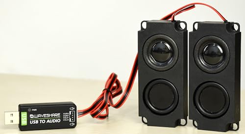 USB-auf-Audio-USB-Soundkarte mit 8Ω 5 W Lautsprecher für Raspberry Pi/Jetson Nano, Win7/8/8.1/10, Linux, Android, treiberfreies Plug-and-Play, Aufnahme-/Wiedergabe-Unterstützung, integriertes von Waveshare