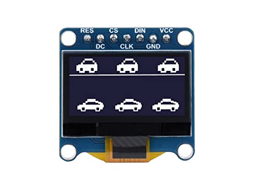 Waveshare 0.96inch OLED Display Modul für Raspberry Pi/Arduino/STM32, 128×64 Pixel Bildschirm, Weiße Displayfarbe, 4-Wire SPI / I2C Kommunikationsschnittstellen, 3.3V / 5V von Waveshare