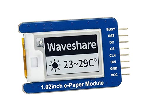 Waveshare 1.02inch E-Paper Display Module, 128×80 Resolution, Supports Black/White 2-Color, Compatible with Jetson Nano/Raspberry Pi 4B/3B+/3A+/3B/2B/1B+/1A+/Zero 2 W/Zero W/Zero von Waveshare