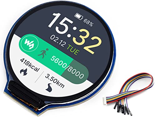 Waveshare 1.28inch Round LCD Display Module for Raspberry Pi,Arduino,Jetson Nano,240×240 Resolution 65K RGB Colors IPS Screen Embedded GC9A01 Driver with SPI Interface von Waveshare