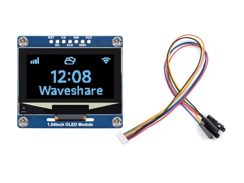 Waveshare 1.54inch OLED Display Module 128×64 Resolution Blue Color OLED for Raspberry Pi, Arduino, STM32, ESP32, Jetson Nano, etc.Embedded SSD1309 Driver Chip, 4-Wire SPI and I2C Communication von Waveshare