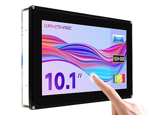 Waveshare 10.1inch Capacitive Touch Screen LCD with Case Compatible with Raspberry Pi 4B/3B+/3B/2B/B+/A+/Zero/Zero W/WH/Zero 2W Series Boards 1024×600 Resolution HDMI Supports Jetson Nano/Windows von Waveshare