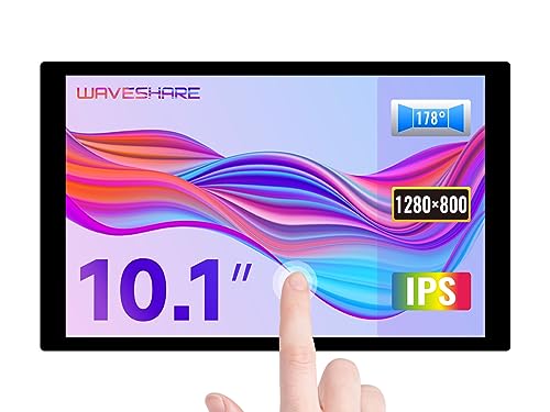 Waveshare 10.1inch Control Panel,Compatible with Raspberry Pi 4B/3B+/Jetson NanoCapacitive Touch Display Optical Bonding Toughened Glass Panel 1280×800 IPS HDMI Interface Resolution Without Back Case von Waveshare